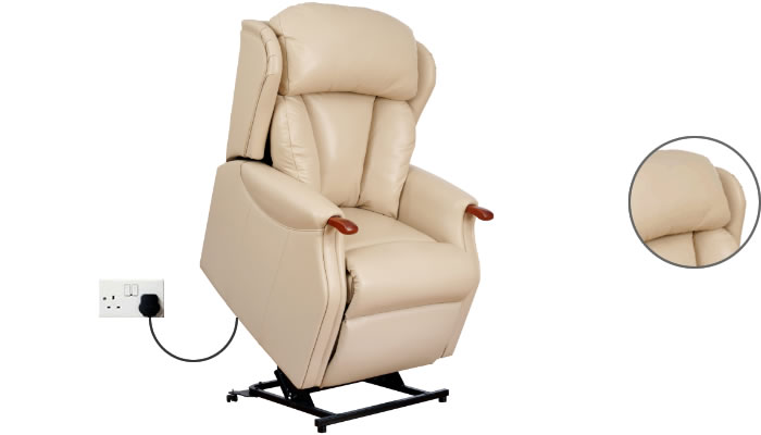 Celebrity Furniture Canterbury Leather Dual Motor Riser Recliner with Headrest